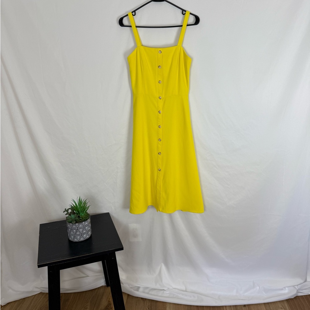 Gianni Bini Bright Yellow Button Front Dress - Size Small